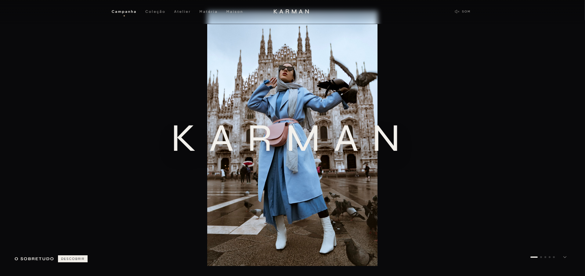 Site de moda Karman com direção de arte editorial
