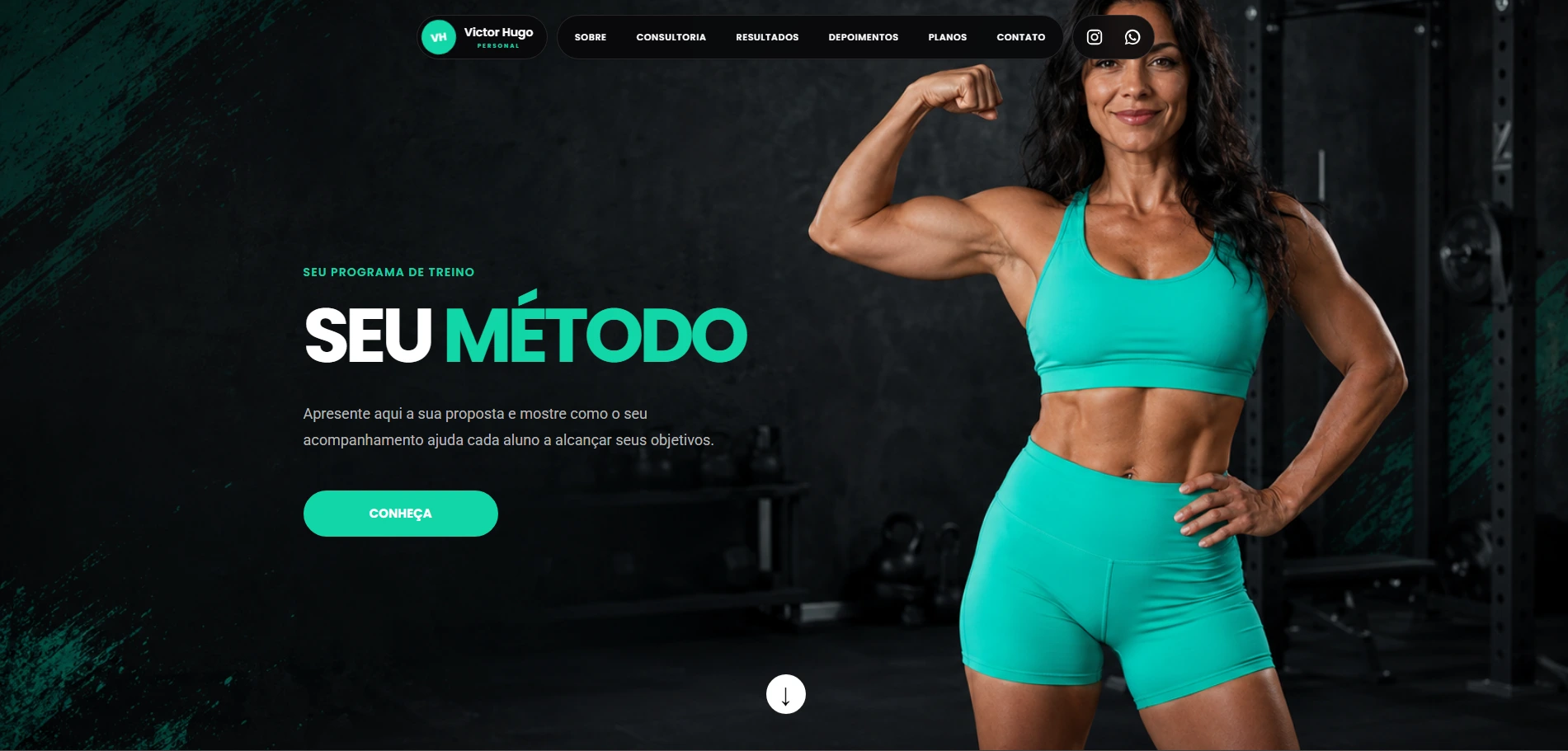 Demonstração de site para personal trainer